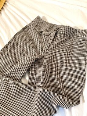 Vince Camuto Black Brown and White Houndstooth Plaid Trouser Pants sz 8